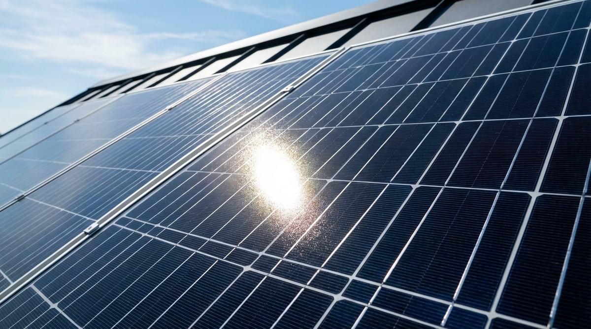 High-efficiency solar panels on a residential roof